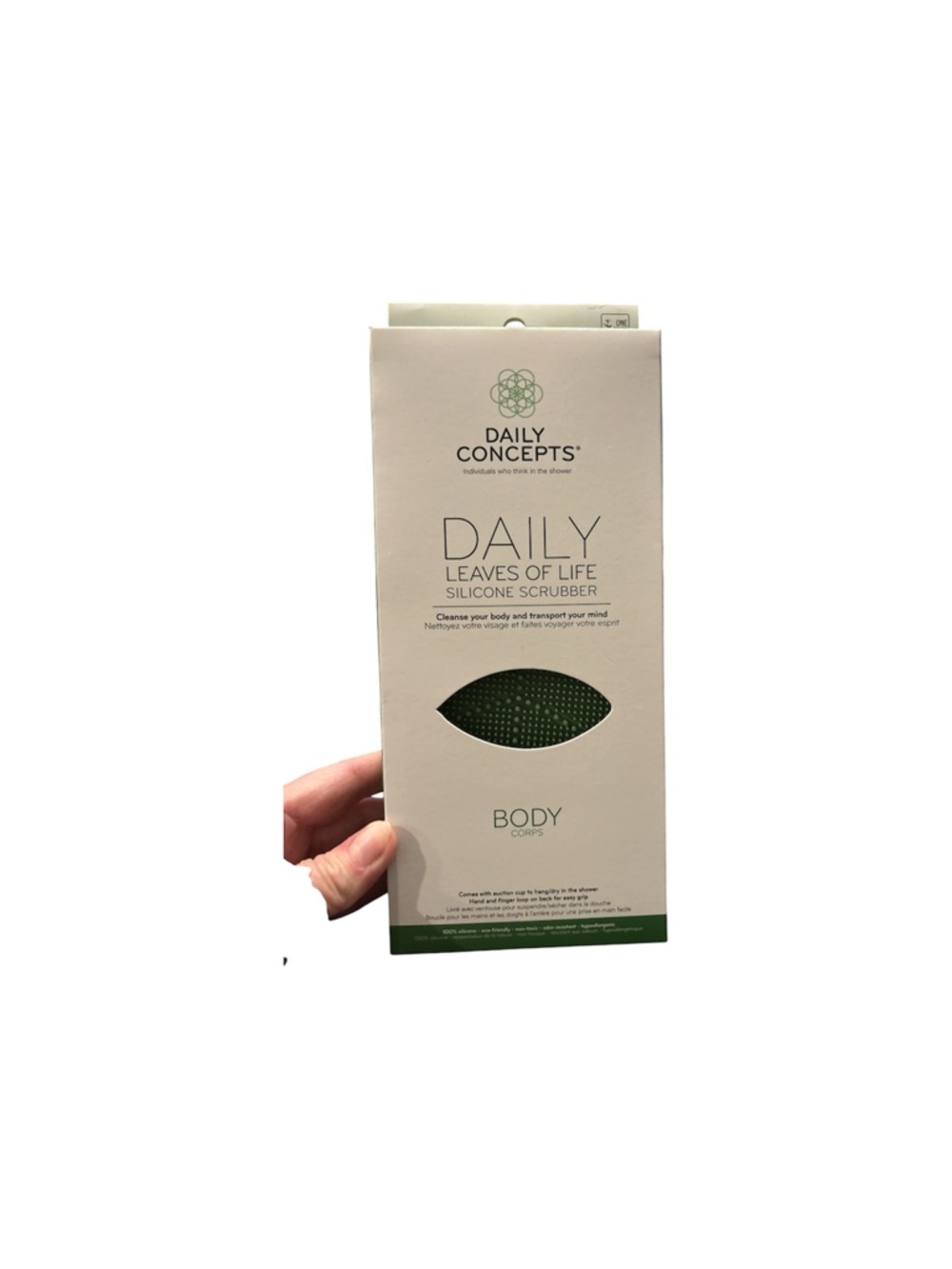 New Daily Concepts Leaves of Life Silicone Body Scrubber - Green